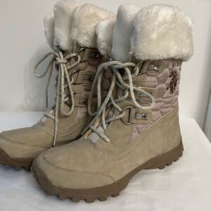 Women's US Polo Assn. Beige Winter Boots Size 8